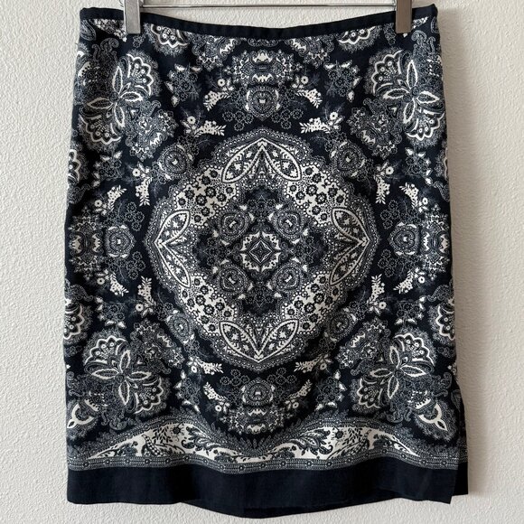 LOFT Dresses & Skirts - Ann Taylor‎ LOFT Blue & White Silk Cotton Lined Skirt Size 8